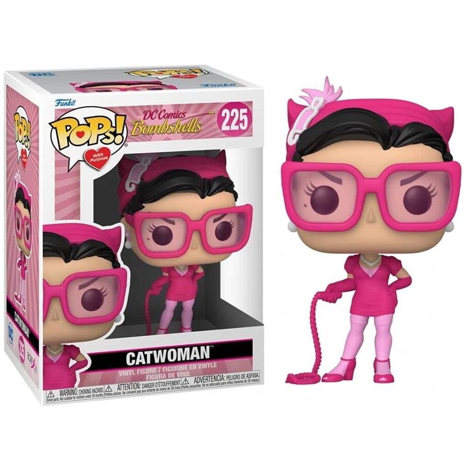 DC COMICS BOMBSHELLS: BREAST CANCER AWARENESS - POP FUNKO VINYL FIGURE 225 CATWOMAN 9CM