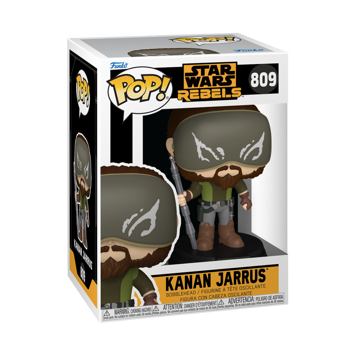 STAR WARS: REBELS - POP FUNKO VINYL FIGURE 809 KANAN JARRUS 9CM