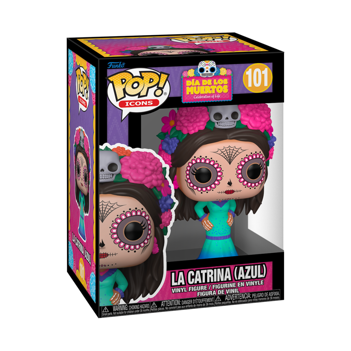 POP ICONS: DIA DE LOS MUERTOS - POP FUNKO VINYL FIGURE 101 LA CATRINA (AZUL) 9CM