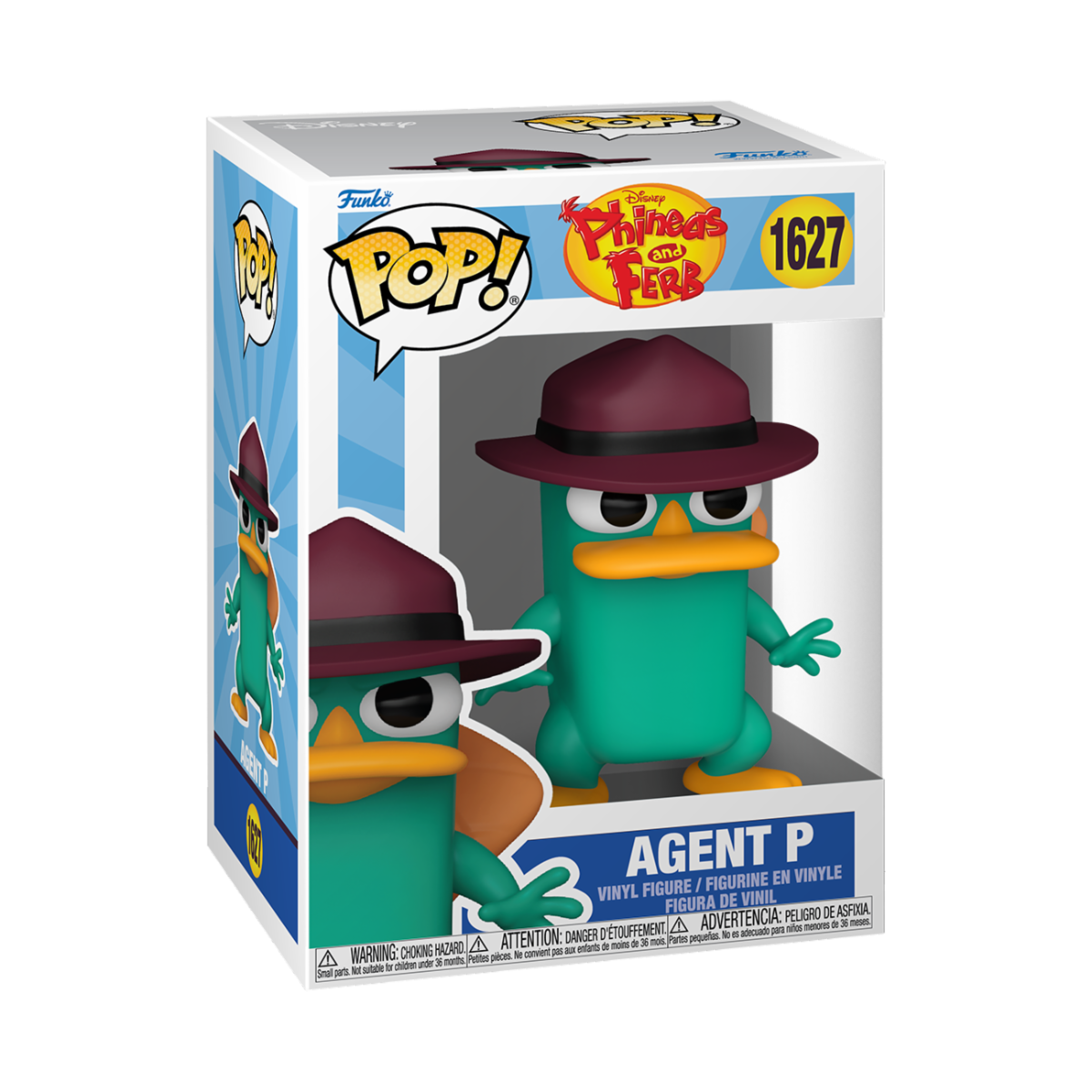 PHINEAS AND FERB - POP FUNKO VINYL FIGURE 1627 AGENT P 9CM
