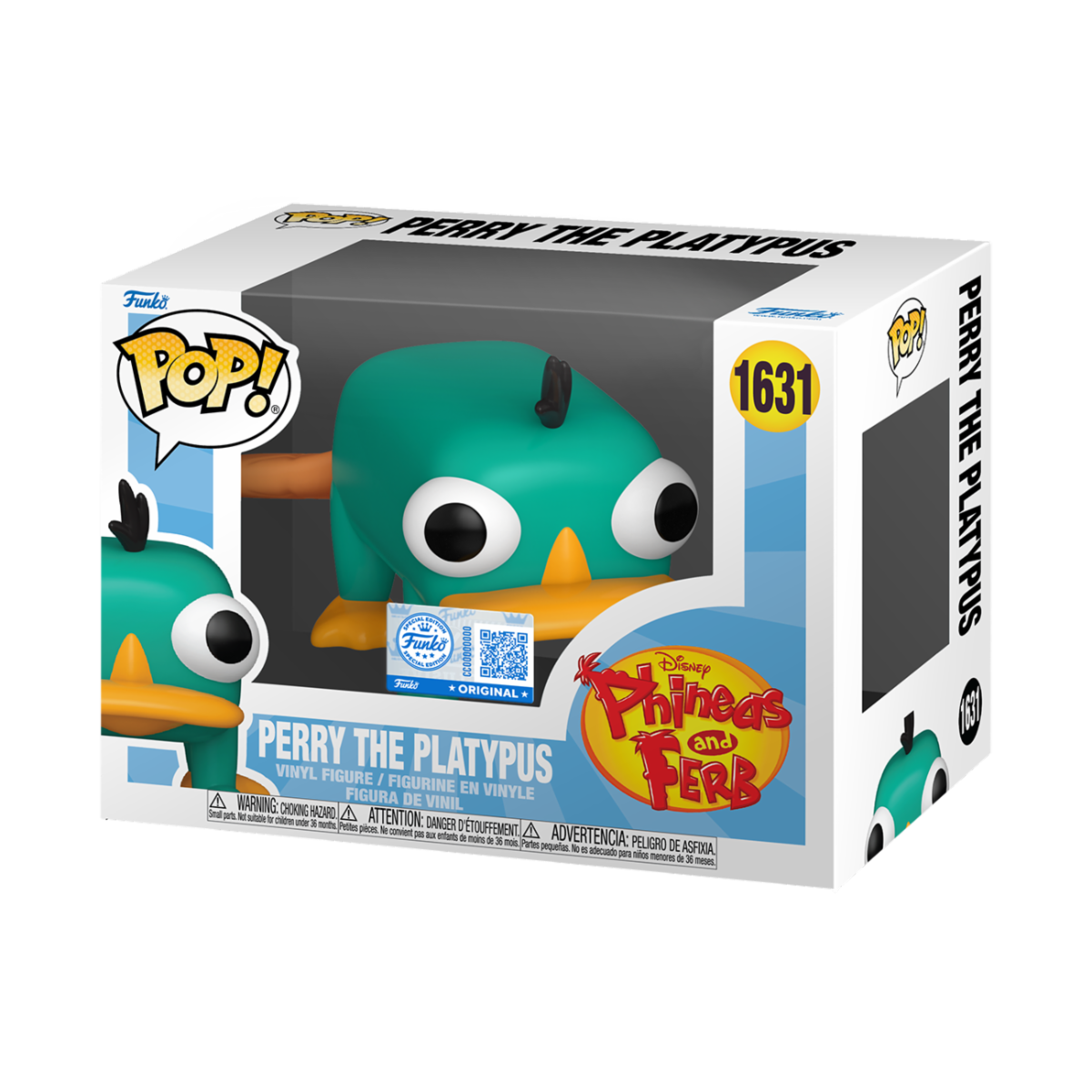 PHINEAS & FERB - POP FUNKO VINYL FIGURE 1631 PERRY THE PLATYPUS 9CM