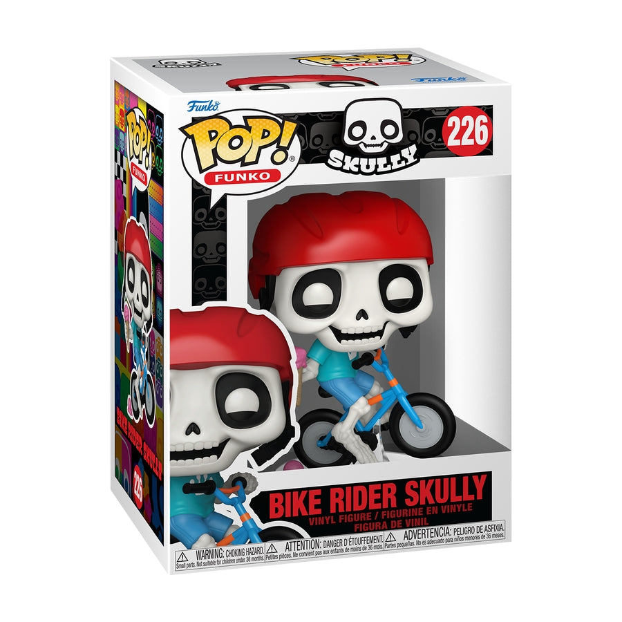 SKELETON SUMMER - POP FUNKO VINYL FIGURE 226 BIKE RIDER SKULLY 9CM