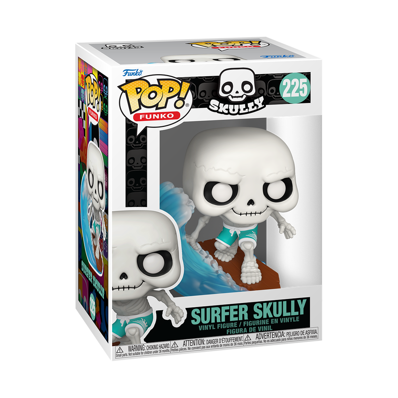 SKELETON SUMMER - POP FUNKO VINYL FIGURE 225 SURFER SKULLY 9CM