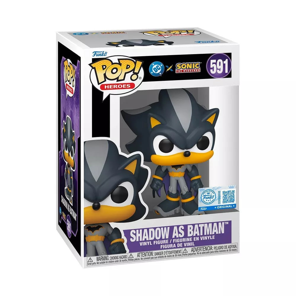 JUSTICE LEAGUE & SONIC THE HEDGEHOG - POP FUNKO VINYL FIGURE 591 SHADOW AS BATMAN 9CM