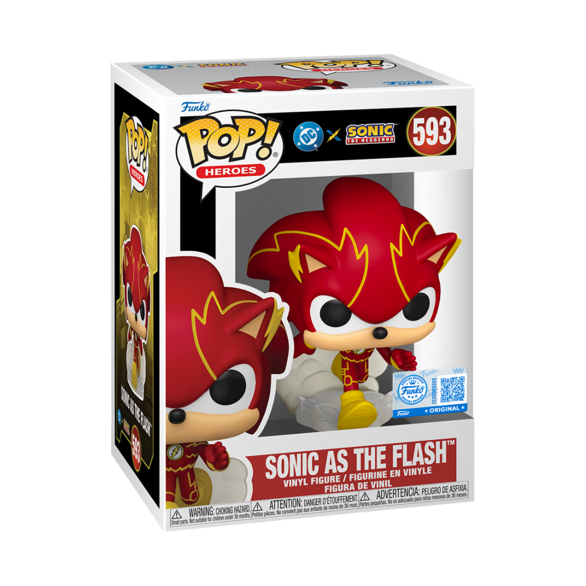 JUSTICE LEAGUE & SONIC THE HEDGEHOG - POP FUNKO VINYL FIGURE 593 SONIC AS FLASH 9CM