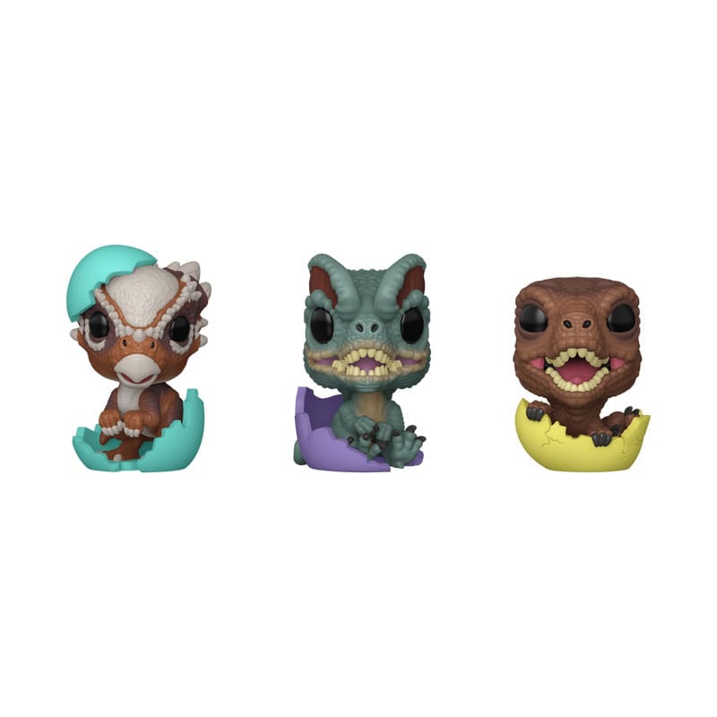 JURASSIC PARK - POP FUNKO POCKET EGG VINYL FIGURE 3-PACK - DINOS