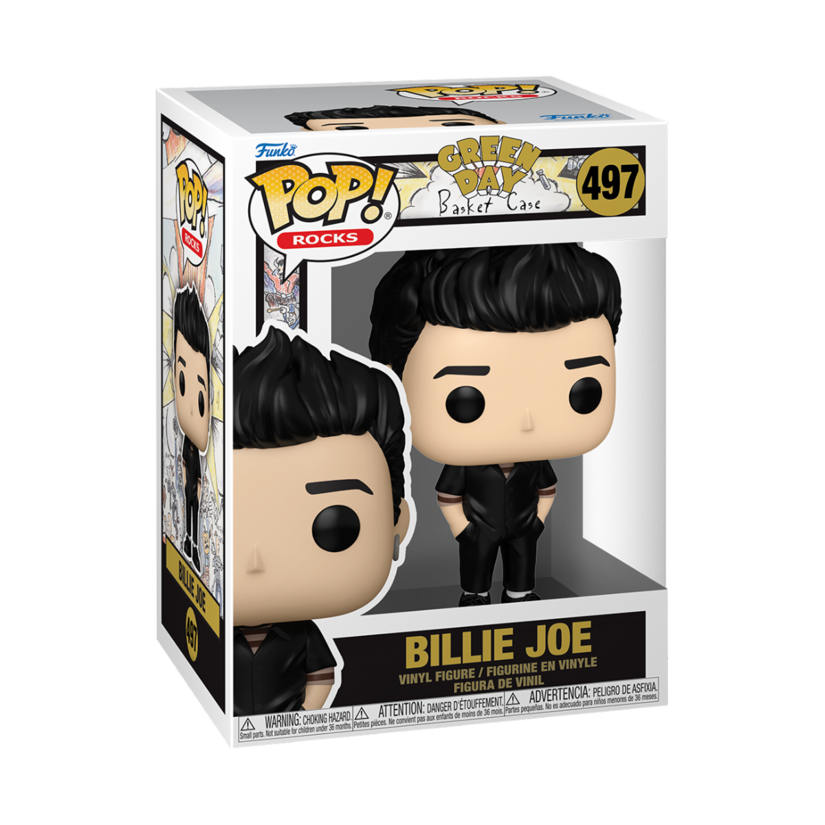GREEN DAY S2 - POP FUNKO VINYL FIGURE 497 BILLIE JOE (BASKET CASE) 9CM