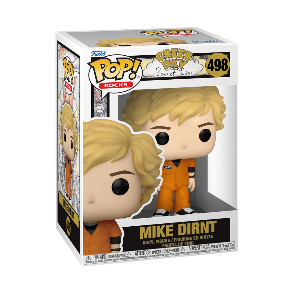 GREEN DAY S2 - POP FUNKO VINYL FIGURE 498 MIKE DIRNT (BASKET CASE) 9CM