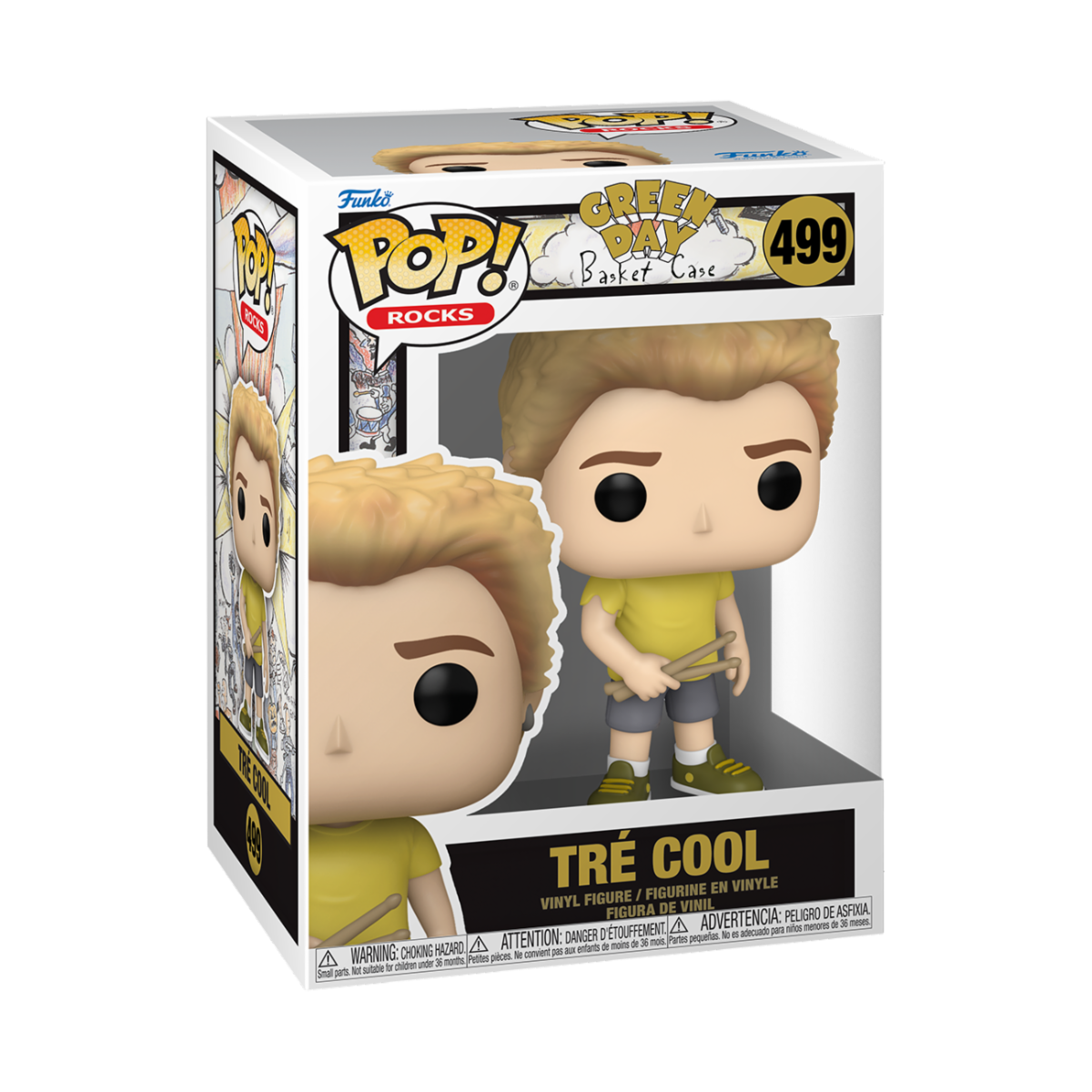 GREEN DAY S2 - POP FUNKO VINYL FIGURE 499 TRE COOL (BASKET CASE) 9CM