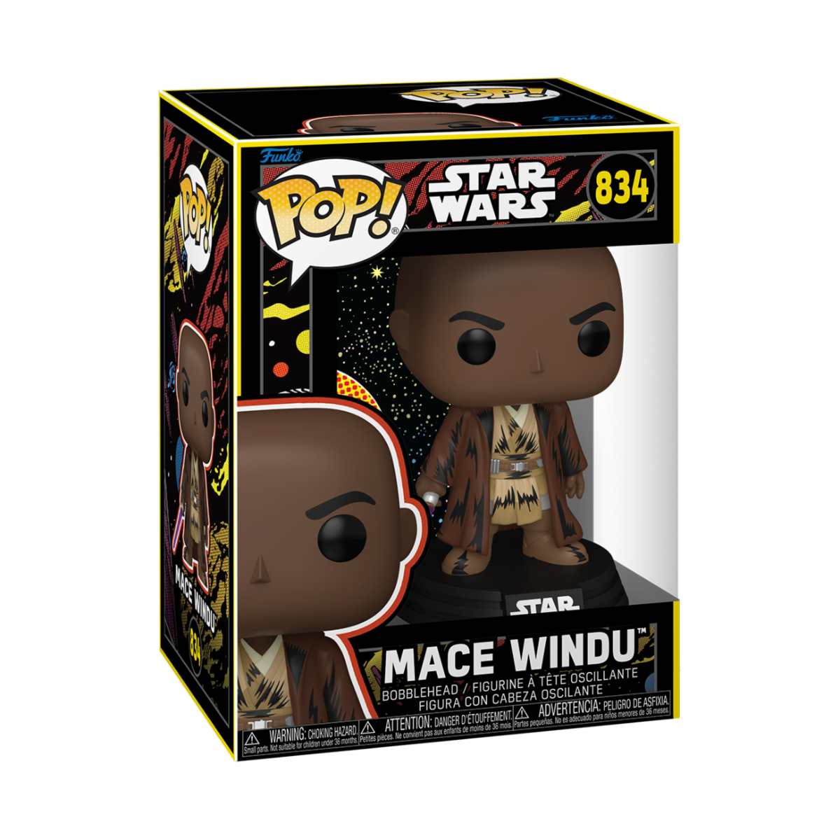 STAR WARS - POP FUNKO VINYL FIGURE 834 MACE WINDU (RETRO) 9CM