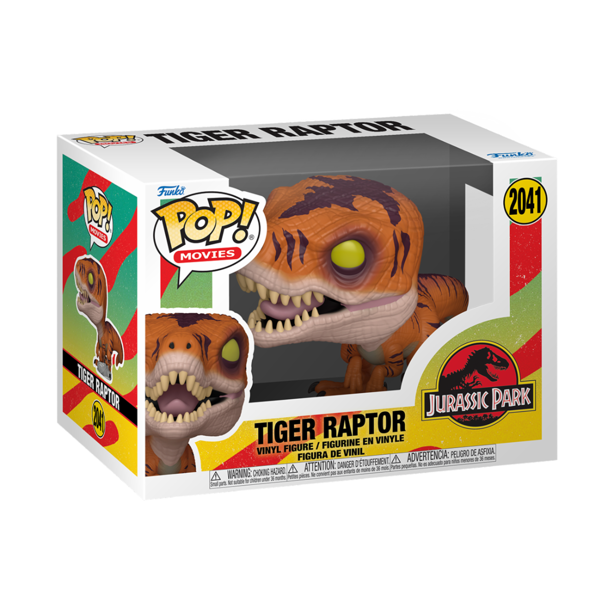 JURASSIC PARK S3 - POP FUNKO VINYL FIGURE 2041 TIGER RAPTOR 9CM