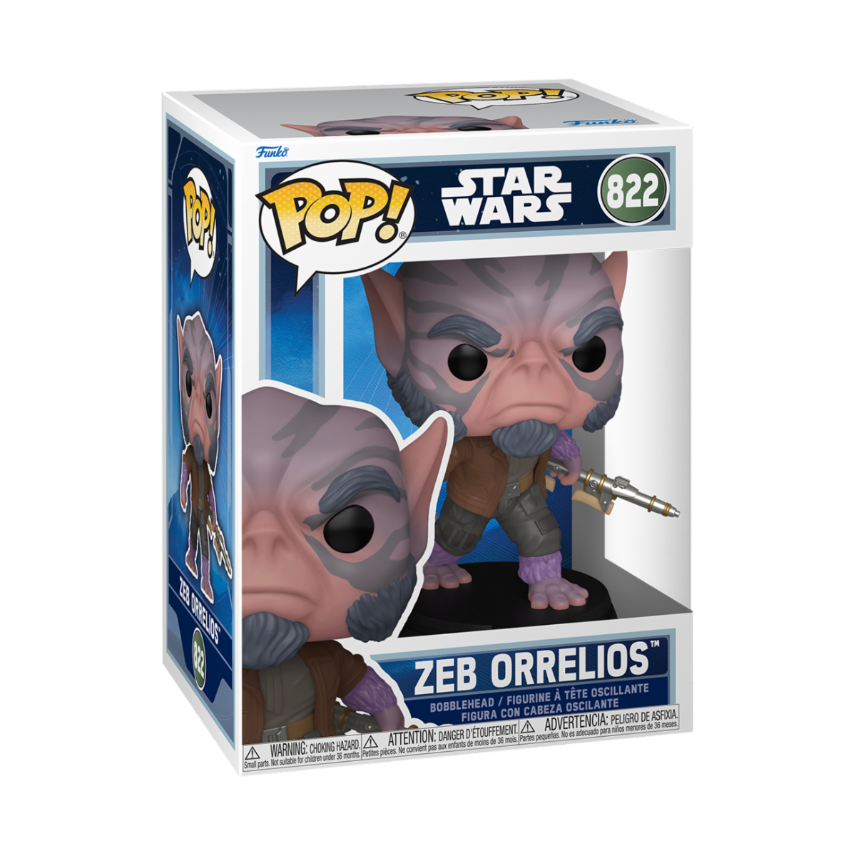 STAR WARS: MANDALORIAN & GROGU (2026) - POP FUNKO VINYL FIGURE 822 ZEB ORRELIOS 9CM