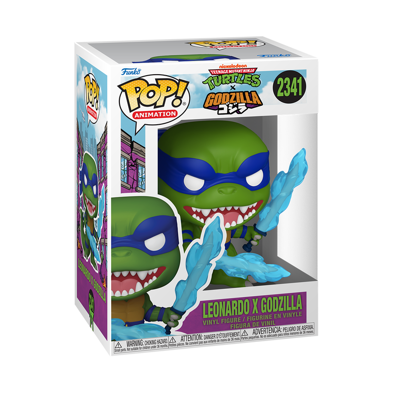 TMNT X GODZILLA - POP FUNKO VINYL FIGURE 2341 LEONARDO X GODZILLA 9CM