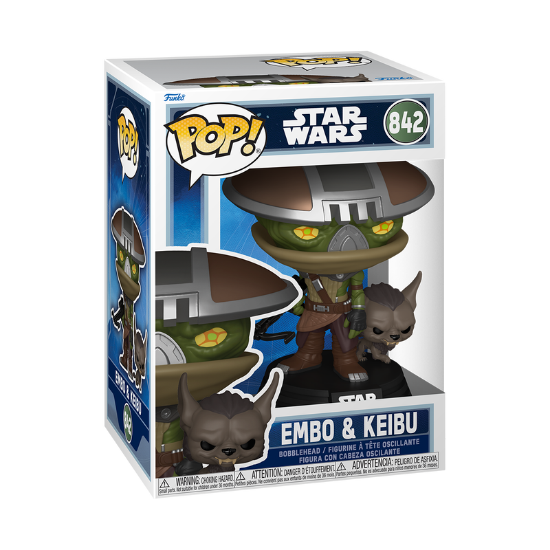 STAR WARS: MANDALORIAN & GROGU (2026) S2 - POP FUNKO VINYL FIGURE 842 EMBO & KEIBU 9CM