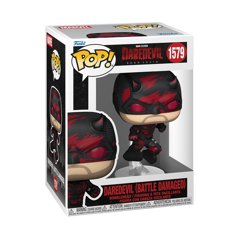 MARVEL: DAREDEVIL BORN AGAIN - POP FUNKO VINYL FIGURE 1579 DAREDEVIL (BATTLE DAMAGED) 9CM