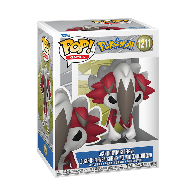 POKEMON S24 - POP FUNKO VINYL FIGURE 1211 LYCANROC (MIDNIGHT FORM) 9CM
