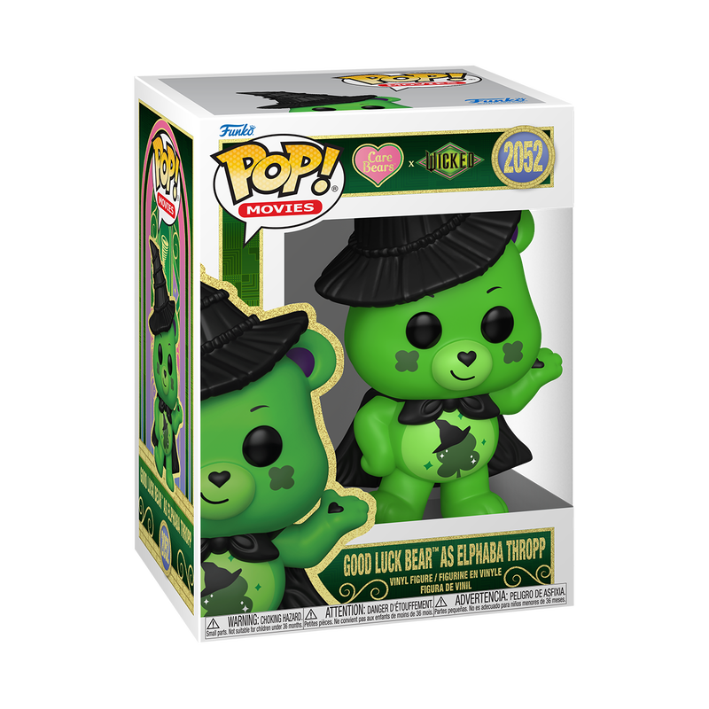 WICKED X CARE BEARS - POP FUNKO VINYL FIGURE 2052 GOOD LUCK BEAR AS ELPHABA THROPP 9CM