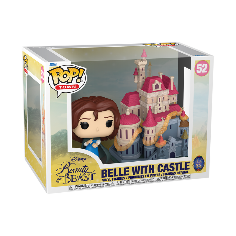 BEAUTY & THE BEAST S5 - POP FUNKO TOWN VINYL FIGURE 52 BELLE WITH CASTLE