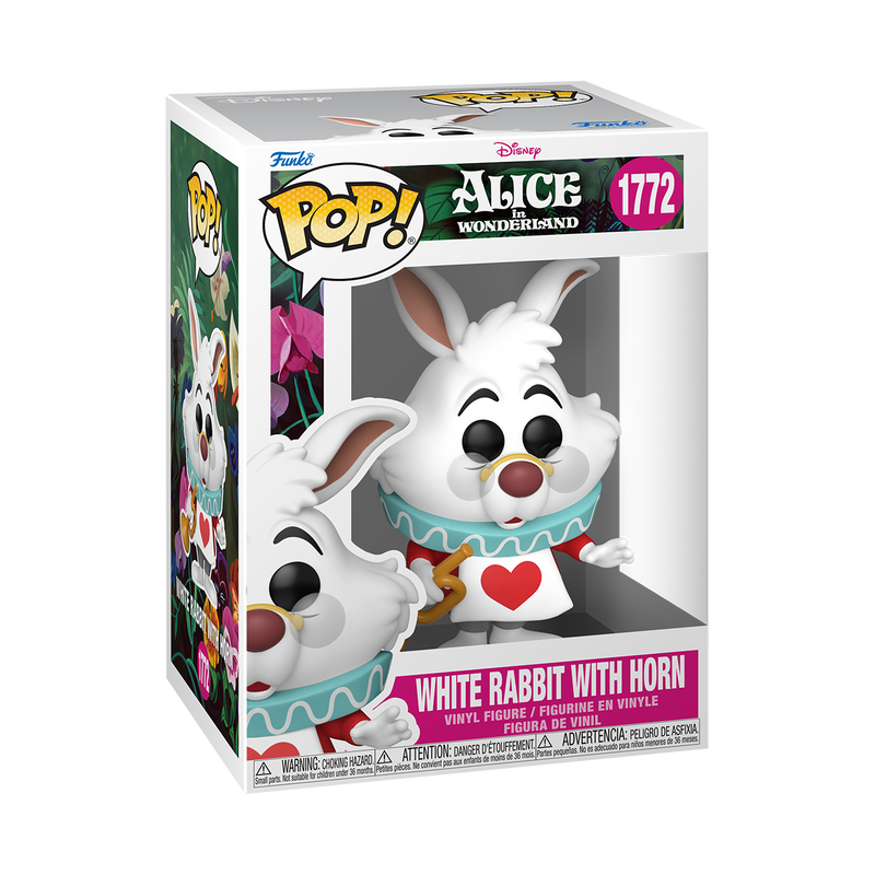 DISNEY: ALICE IN WONDERLAND S3 - POP FUNKO VINYL FIGURE 1772 WHITE RABBIT WITH HORN 9CM