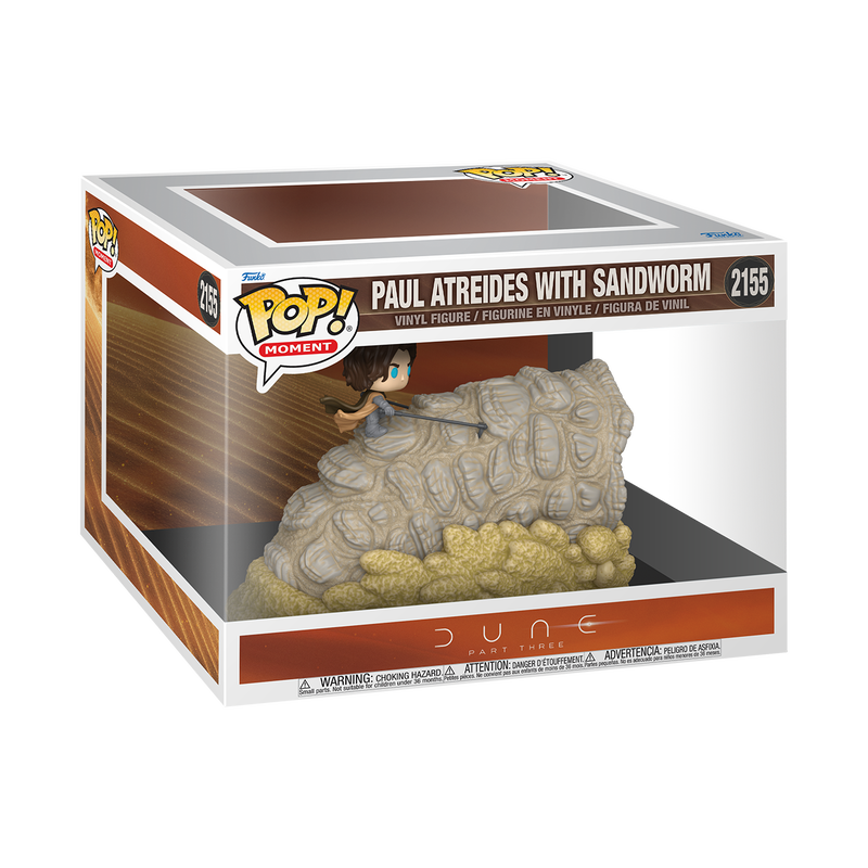 DUNE 3 - POP FUNKO MOVIE MOMENT VINYL FIGURE 2155 PAUL ATREIDES WITH SANDWORM 16CM