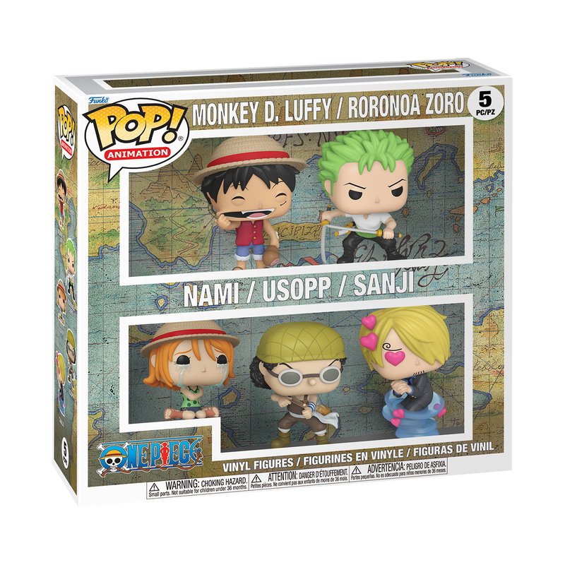 ONE PIECE - POP FUNKO VINYL FIGURE 5-PACK - LUFFY / ZORO / NAMI / USOPP / SANJI 9CM