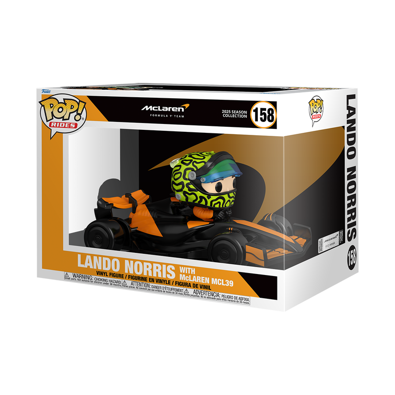 RACING: MCLAREN - POP FUNKO RIDE SUPER DELUXE VINYL FIGURE 158 LANDO NORRIS WITH MCLAREN MCL39
