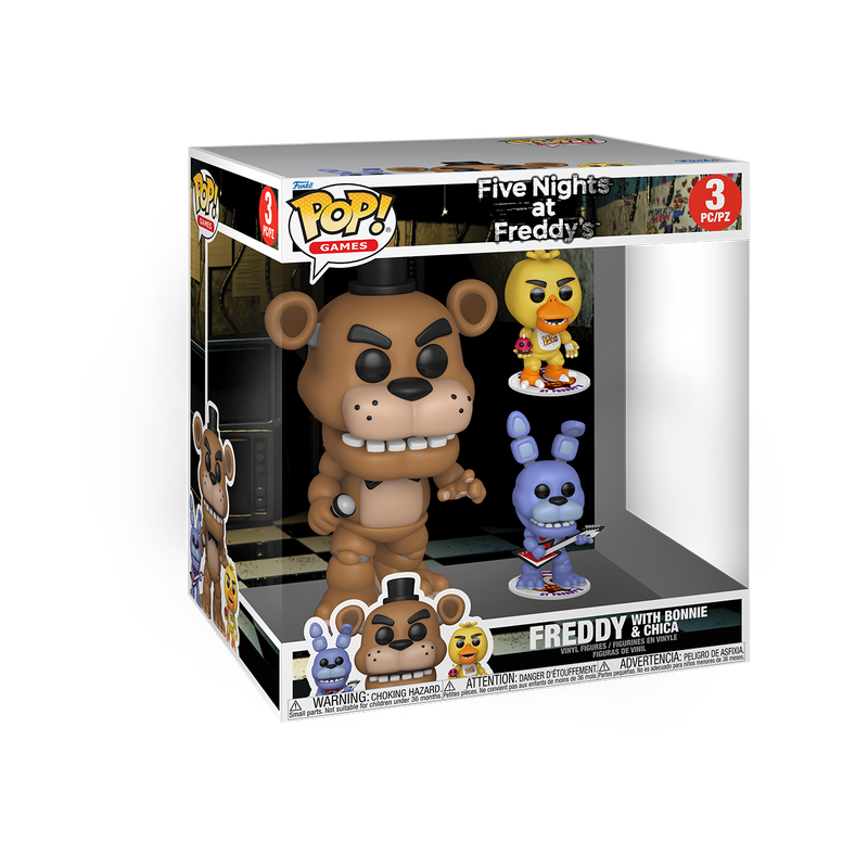 FIVE NIGHTS AT FREDDY'S - POP FUNKO JUMBO & BUDDIES VINYL FIGURE - FREDDY WITH BONNIE & CHICA 25CM