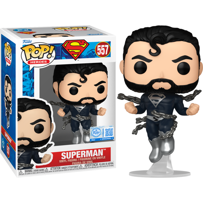 DC COMICS - POP FUNKO VINYL FIGURE 557 - DC SUPERMAN (BK) 9CM FUNSIDE EXCL