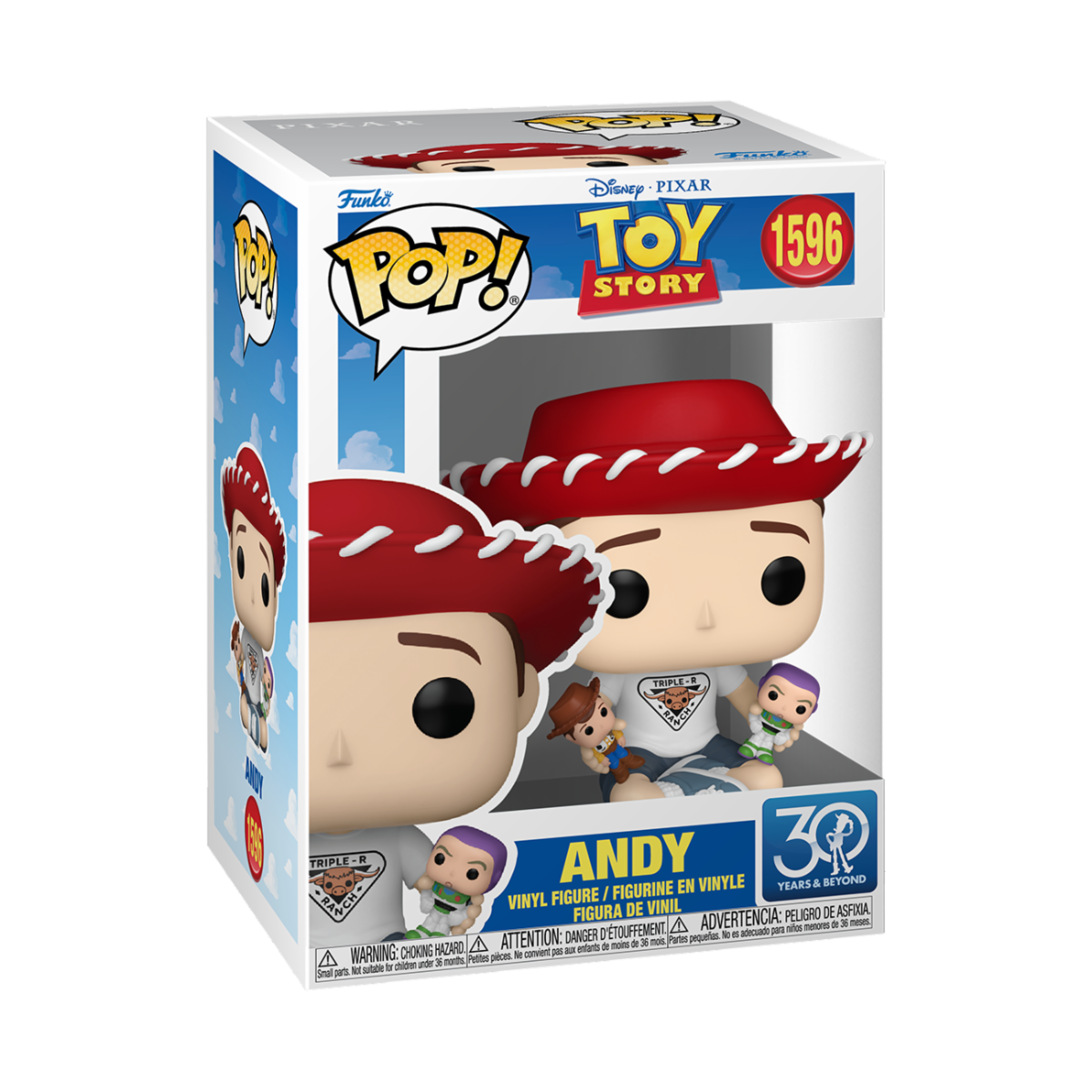 DISNEY - TOY STORY 30TH ANNIVERSARY - POP FUNKO VINYL FIGURE 1596 ANDY 9CM