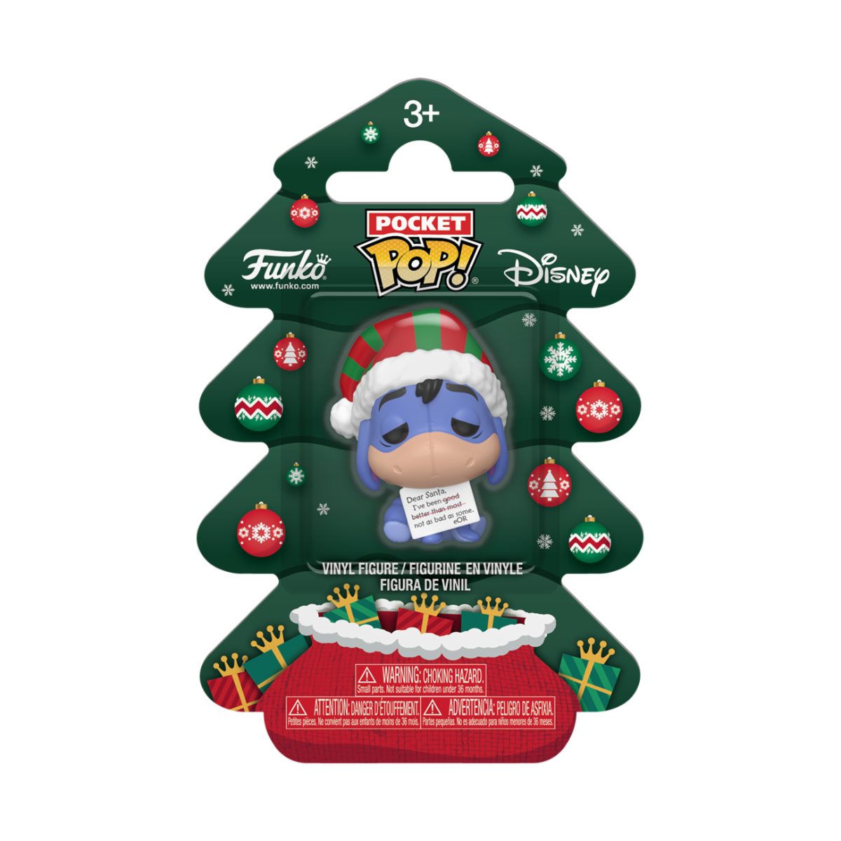 DISNEY: WINNIE THE POOH HOLIDAY - POP FUNKO VINYL POCKET FIGURE - EEYEORE 4CM