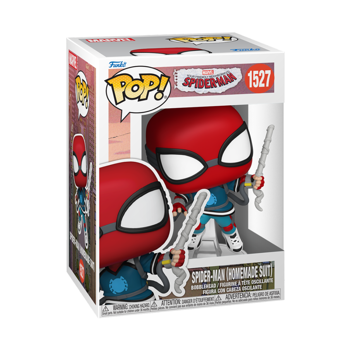 MARVEL: YOUR FRIENDLY NEIGHBORHOOD SPIDER-MAN - POP FUNKO VINYL FIGURE 1527 SPIDER-MAN (HOMEMADE SUIT) 9CM