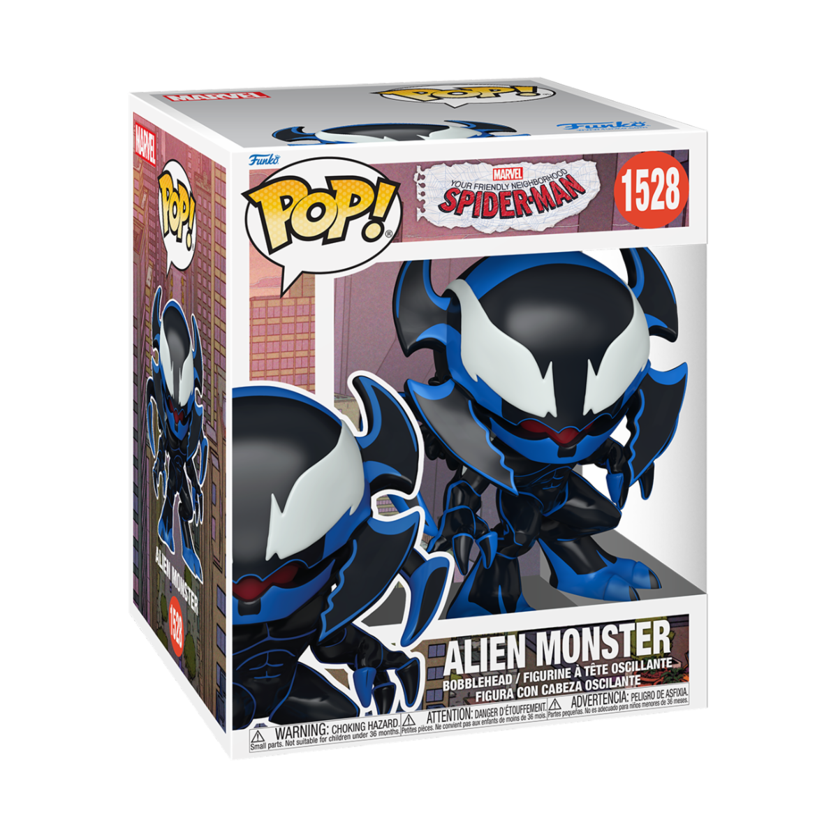 MARVEL: YOUR FRIENDLY NEIGHBORHOOD SPIDER-MAN - POP FUNKO VINYL FIGURE 1528 ALIEN MONSTER 15CM