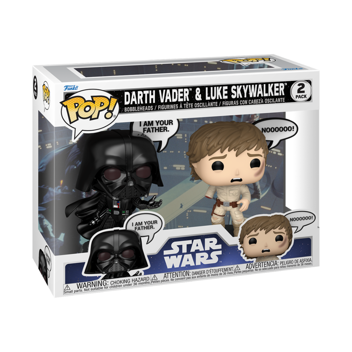 STAR WARS - POP FUNKO VINYL FIGURE 2-PACK VADER & LUKE 9CM
