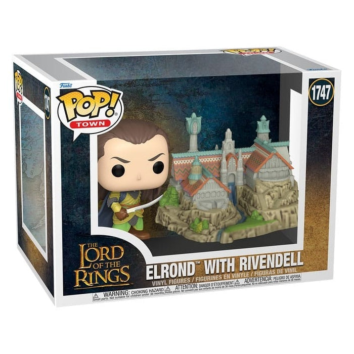 THE LORD OF THE RINGS - POP FUNKO TOWN VINYL FIGURE 1747 ELROND & RIVENDELL 9CM