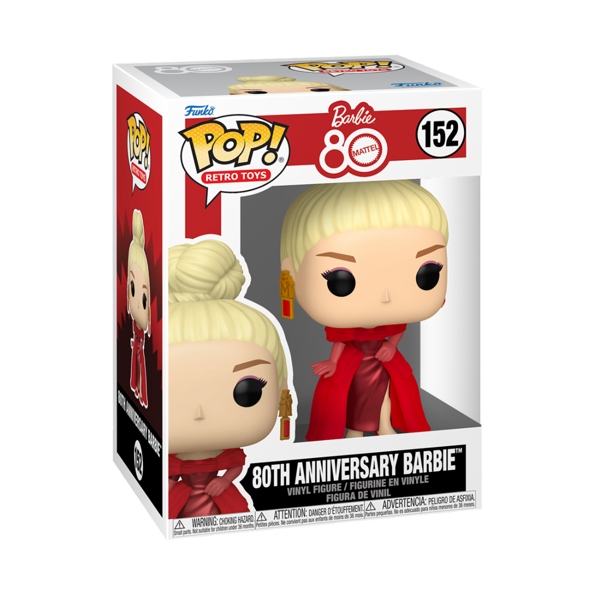 RETRO TOYS: BARBIE - POP FUNKO VINYL FIGURE 152 80TH ANNIVERSARY BARBIE 9CM