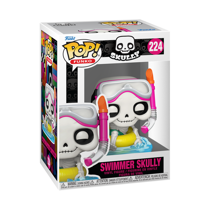 SKELETON SUMMER - POP FUNKO VINYL FIGURE 224 SWIMMER SKULLY 9CM