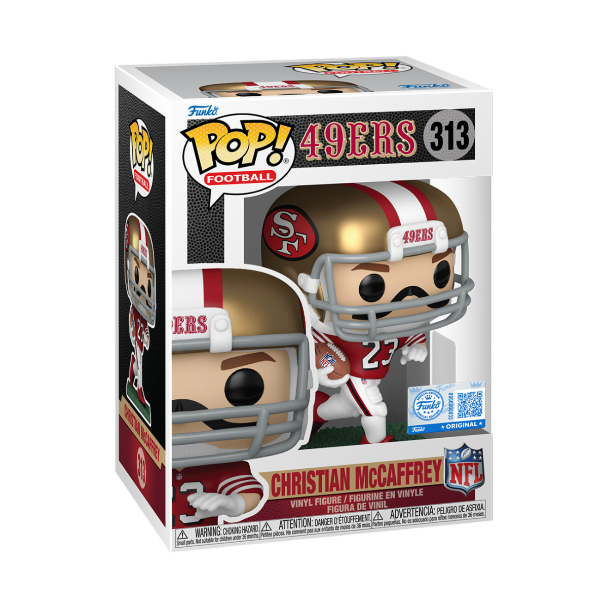 SPORTS: NFL - POP FUNKO VINYL FIGURE 313 CHRISTIAN MCCAFFREY (49ERS) 9CM