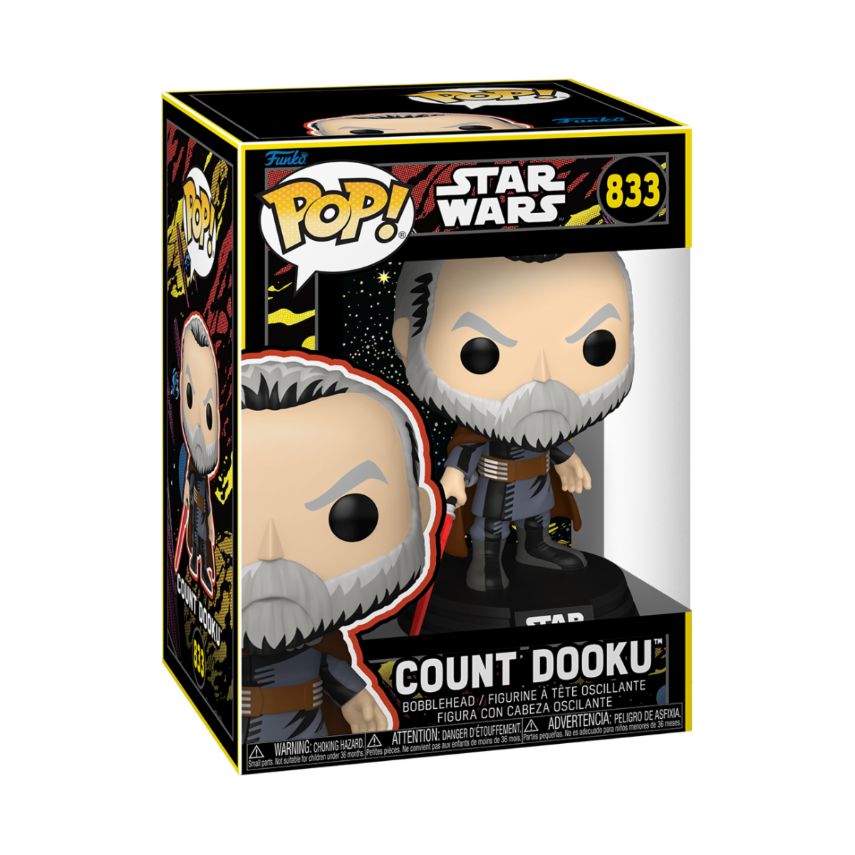 STAR WARS - POP FUNKO VINYL FIGURE 833 COUNT DOOKU (RETRO) 9CM