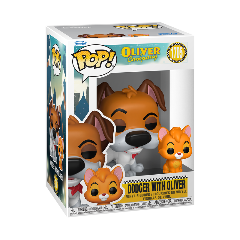 OLIVER AND COMPANY - POP FUNKO VINYL FIGURE 1705 DODGER WITH OLIVER REGULAR 9CM