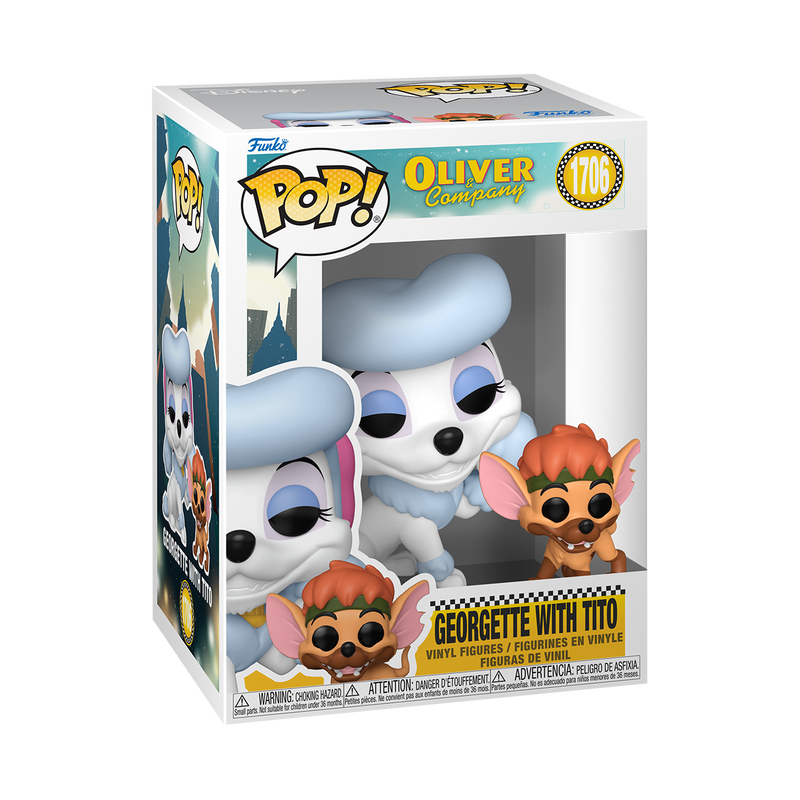 OLIVER AND COMPANY - POP FUNKO VINYL FIGURE 1706 GEORGETTE WITH TITO 9CM