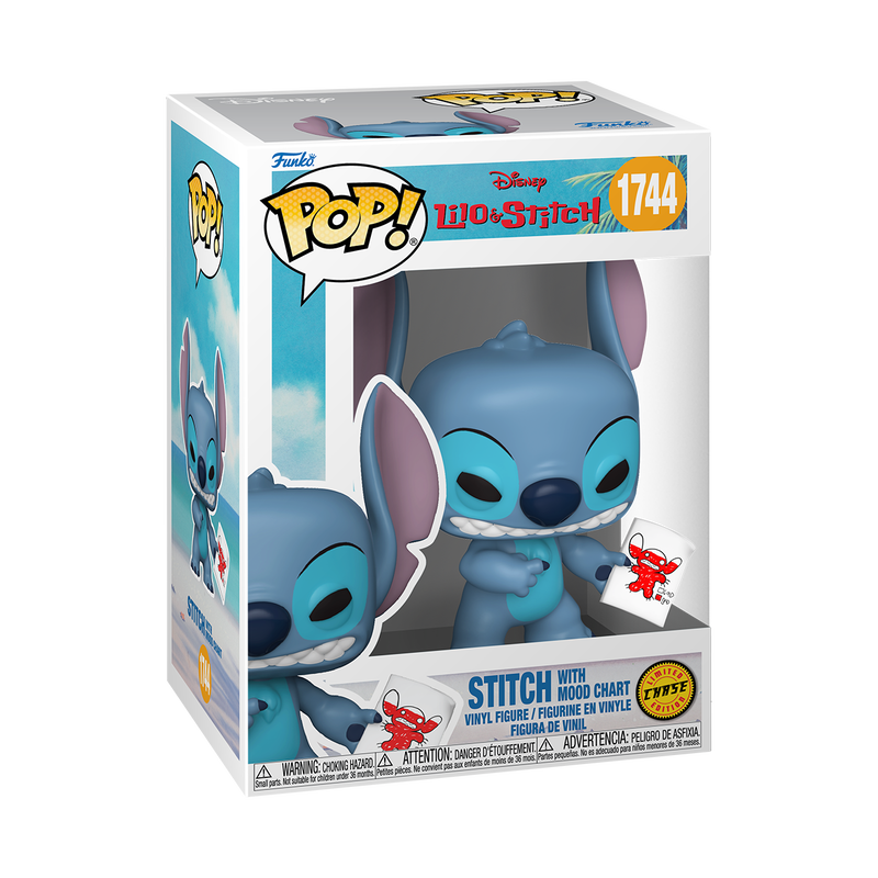 LILO & STITCH S5 - POP FUNKO VINYL FIGURE 1744 STITCH WITH MOOD CHART CHASE 9CM