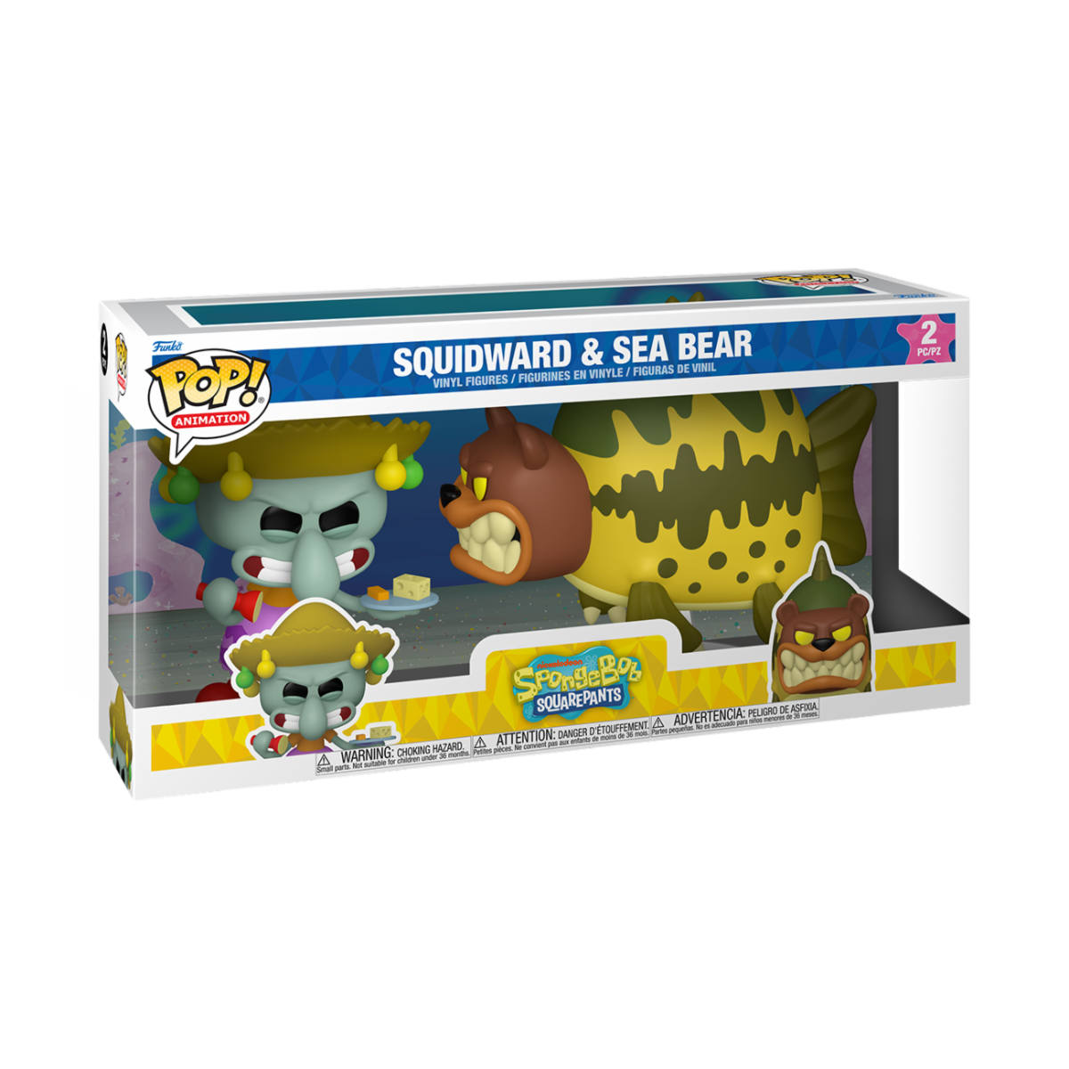 SPONGEBOB S5 - POP FUNKO VINYL FIGURE 2-PACK - SQUIDWARD & SEA BEAR 9CM