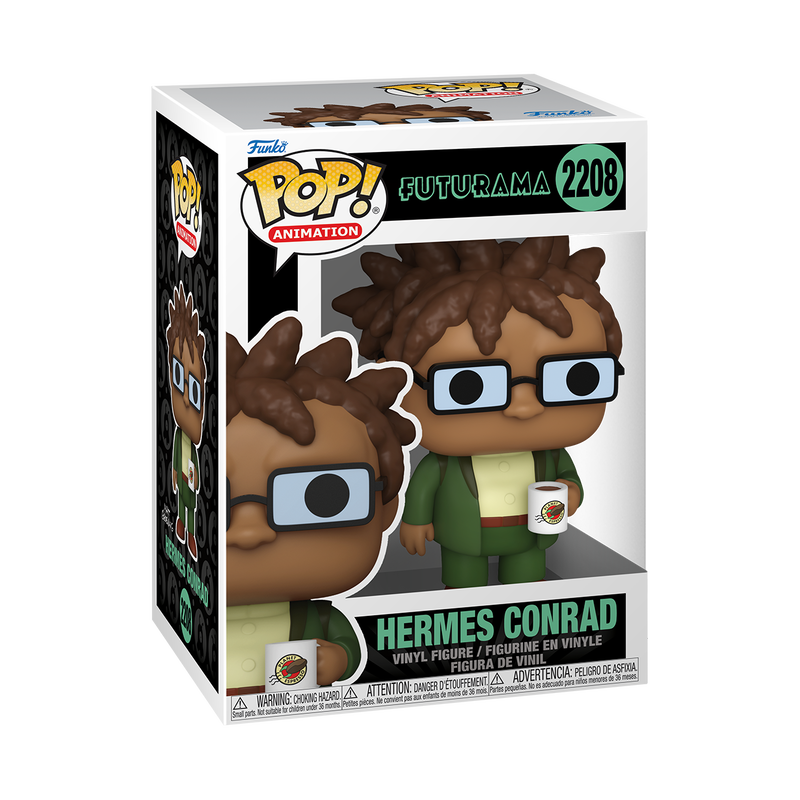 FUTURAMA S5 - POP FUNKO VINYL FIGURE 2208 HERMES CONRAD (WITH MUG) 9CM