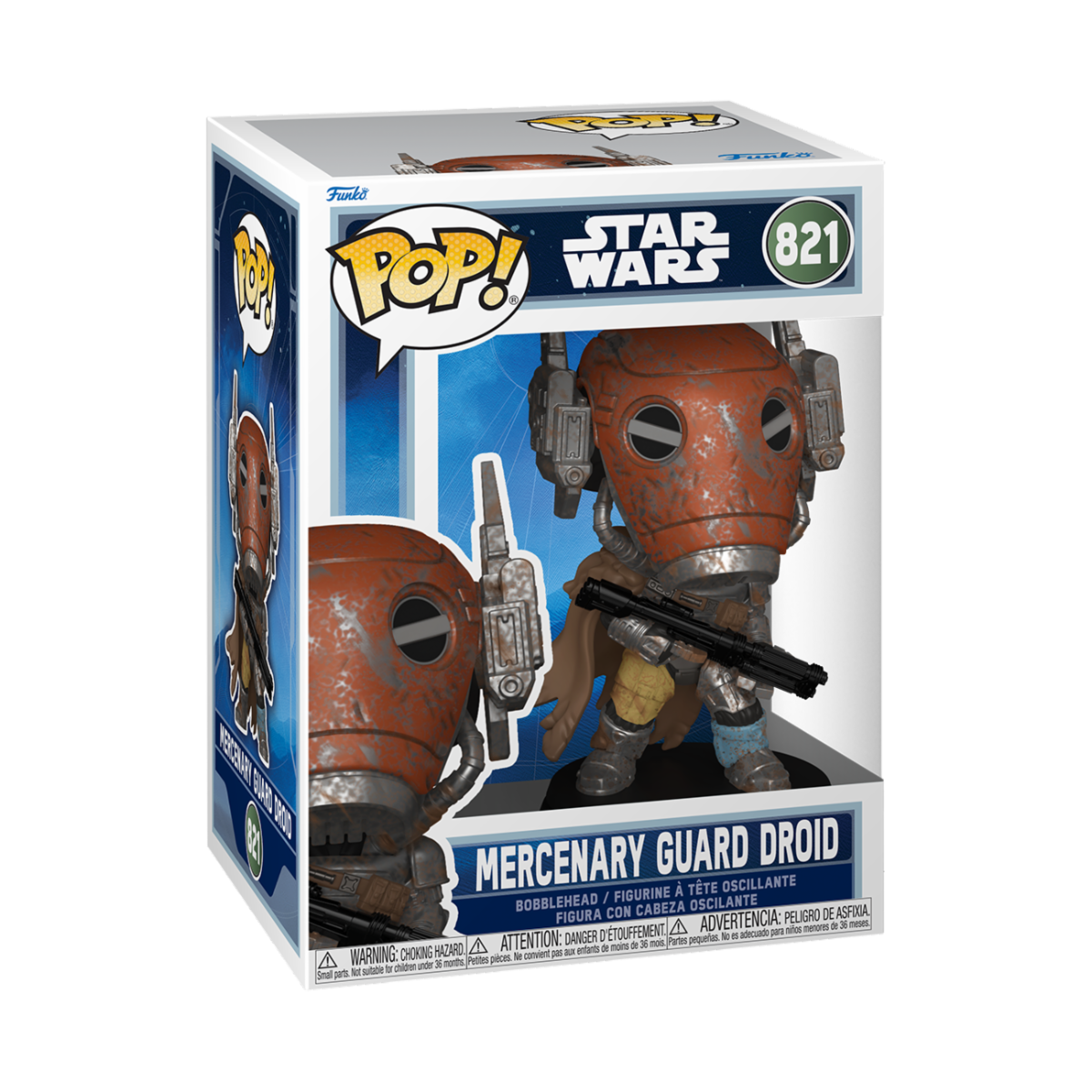 STAR WARS: MANDALORIAN & GROGU (2026) - POP FUNKO VINYL FIGURE 821 MERCENARY GUARD DROID 9CM