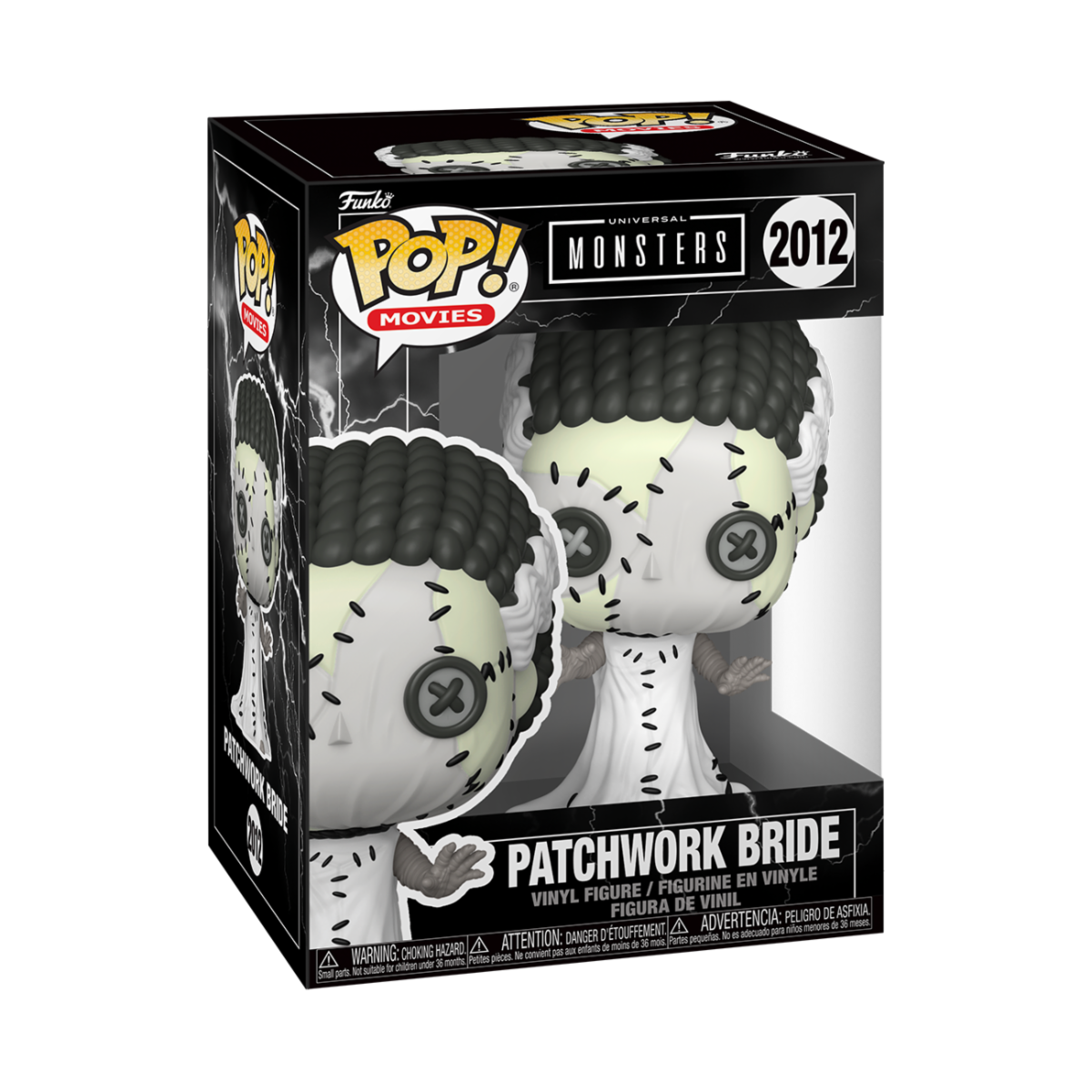 UNIVERSAL MONSTERS PATCHWORK - POP FUNKO VINYL FIGURE 2012 PATCHWORK BRIDE (BRIDE OF FRANKENSTEIN) 9CM