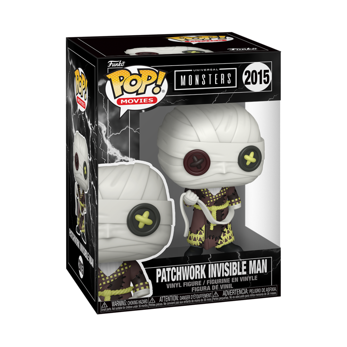 UNIVERSAL MONSTERS PATCHWORK - POP FUNKO VINYL FIGURE 2015 PATCHWORK INVISIBLE MAN 9CM
