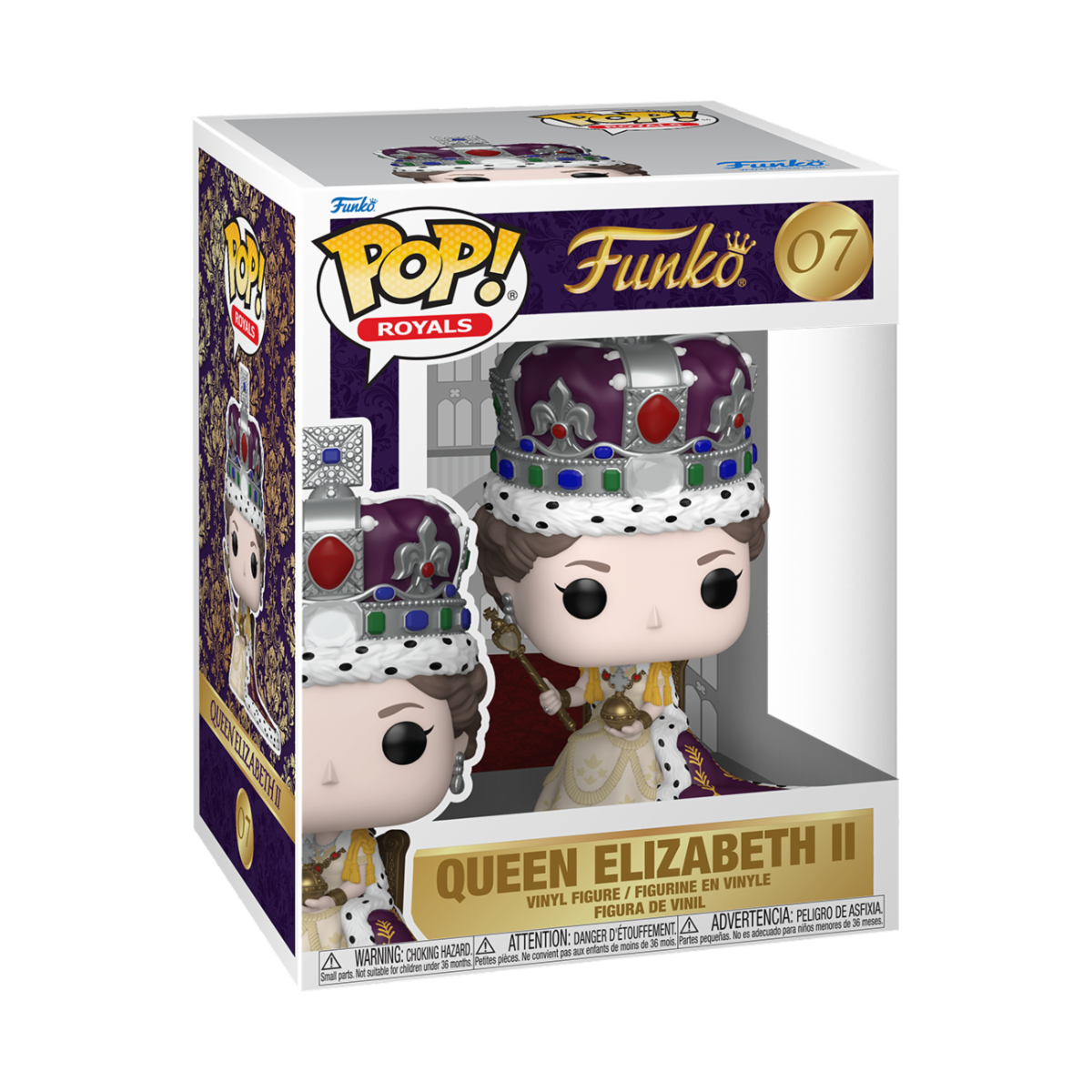 QUEEN ELIZABETH II 100TH - POP FUNKO PREMIUM VINYL FIGURE 07 QUEEN ELIZABETH II (CORONATION) 9CM