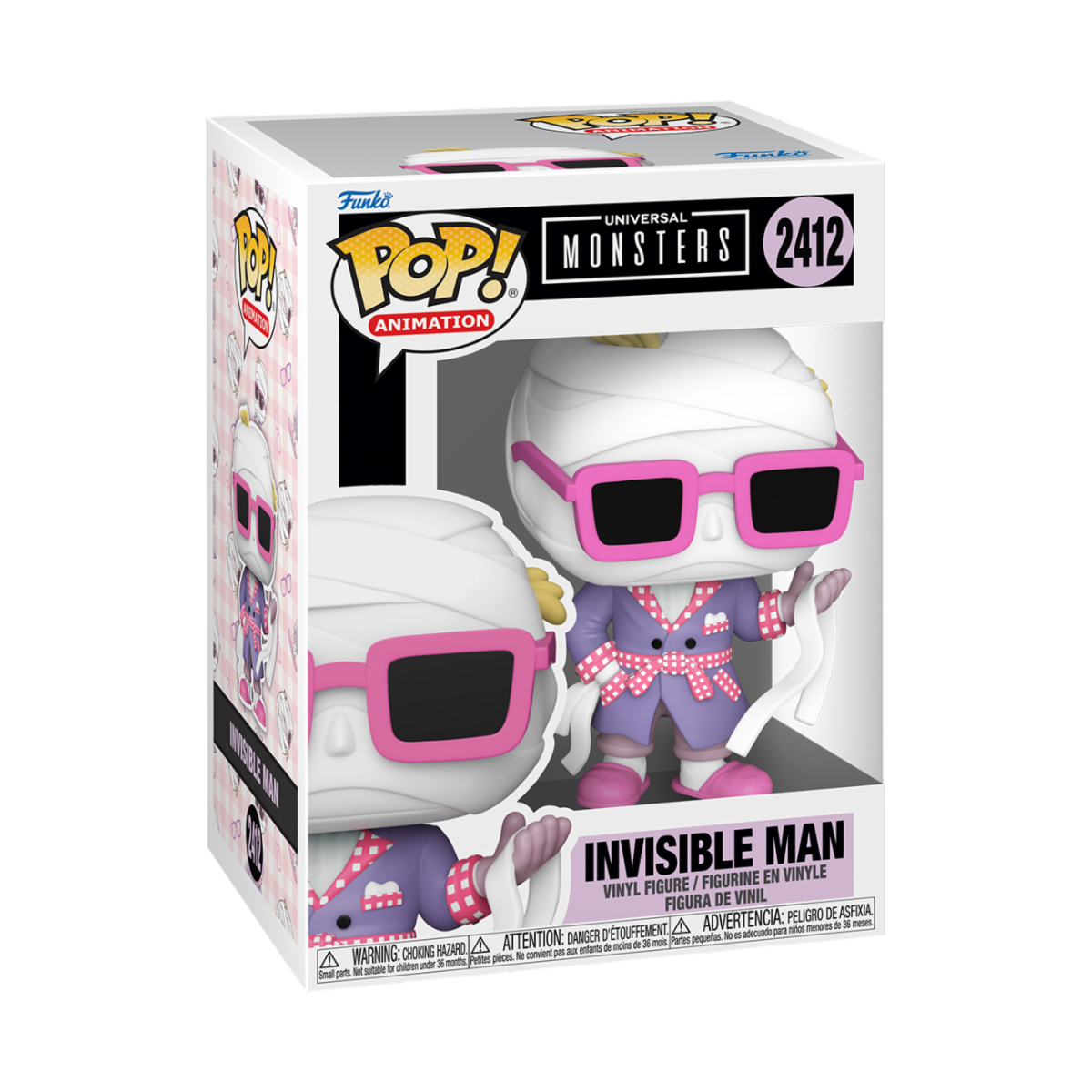 UNIVERSAL MONSTERS S6 - POP FUNKO VINYL FIGURE 2412 INVISIBLE MAN REGULAR 9CM