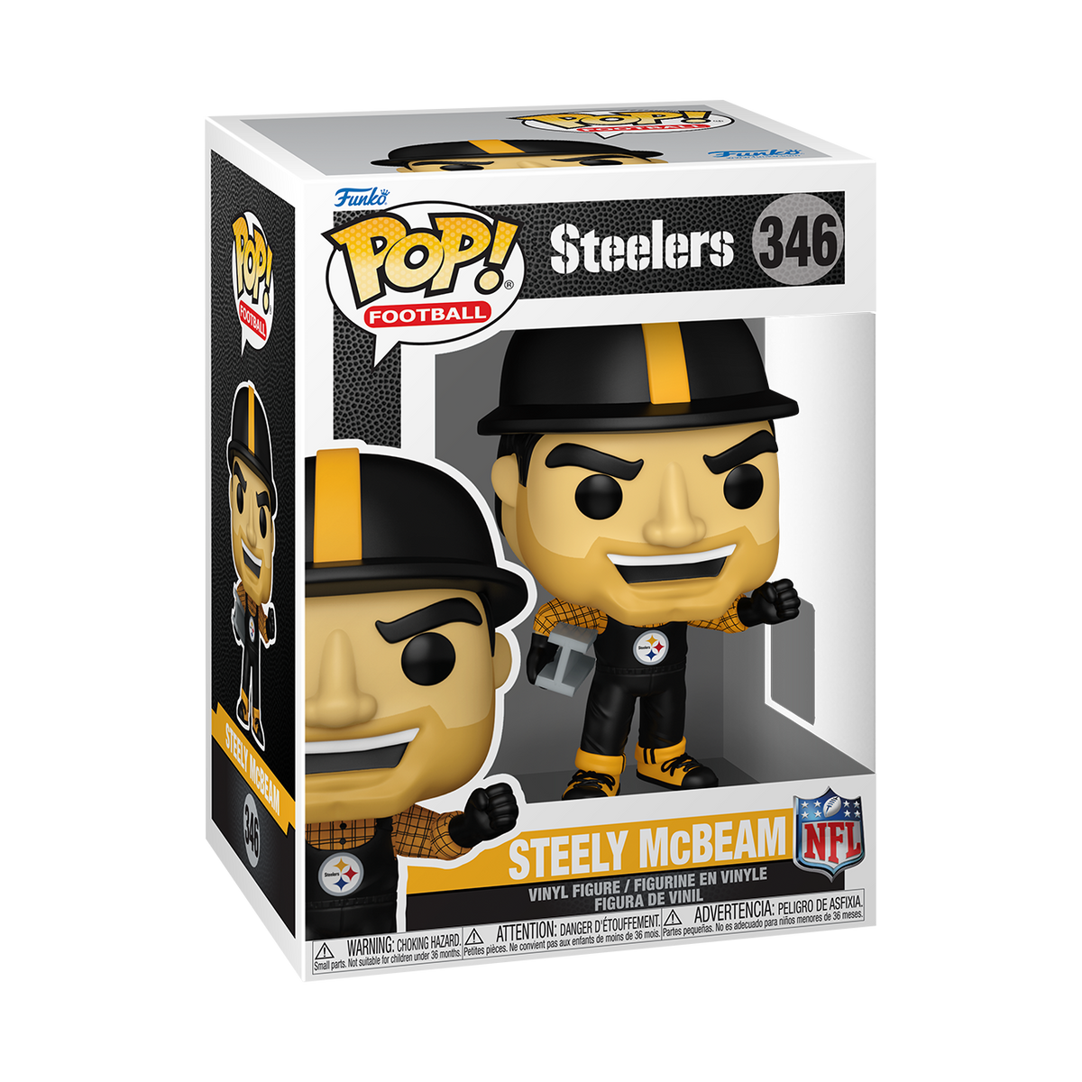 NFL MASCOTS (THROWBACK) - POP FUNKO VINYL FIGURE 346 STEELY MCBEAM 9CM