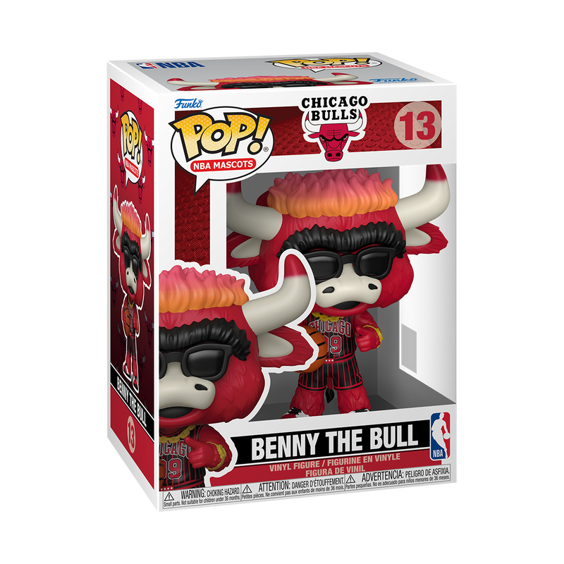 NBA MASCOTS S4 - POP FUNKO VINYL FIGURE 13 BENNY THE BULL (PINSTRIPE JERSEY) 9CM